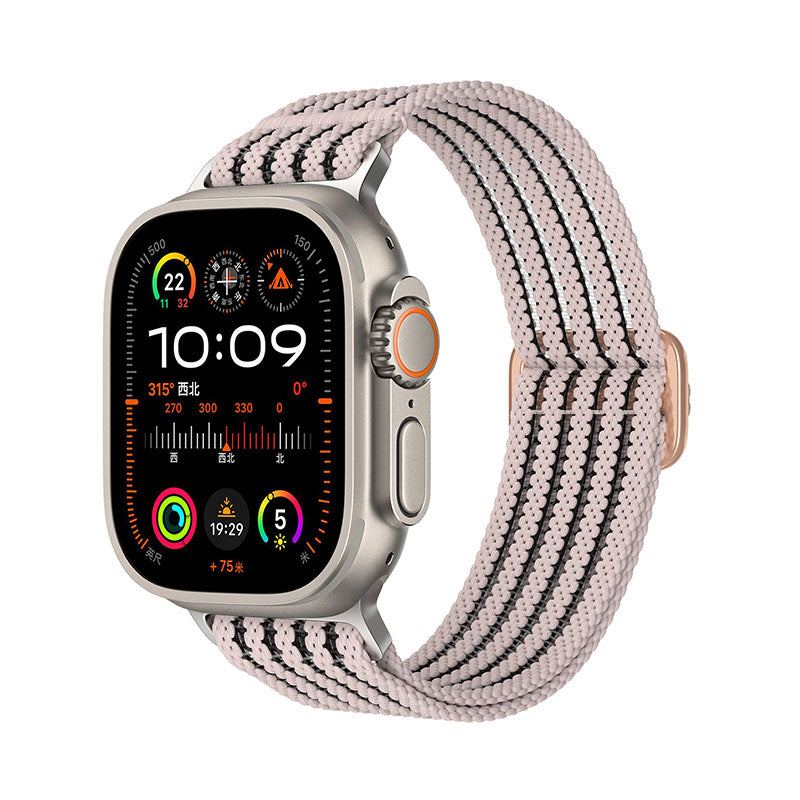 Nylon Braided Double Loop Multicolor Breathable Watch Band for Apple Watch