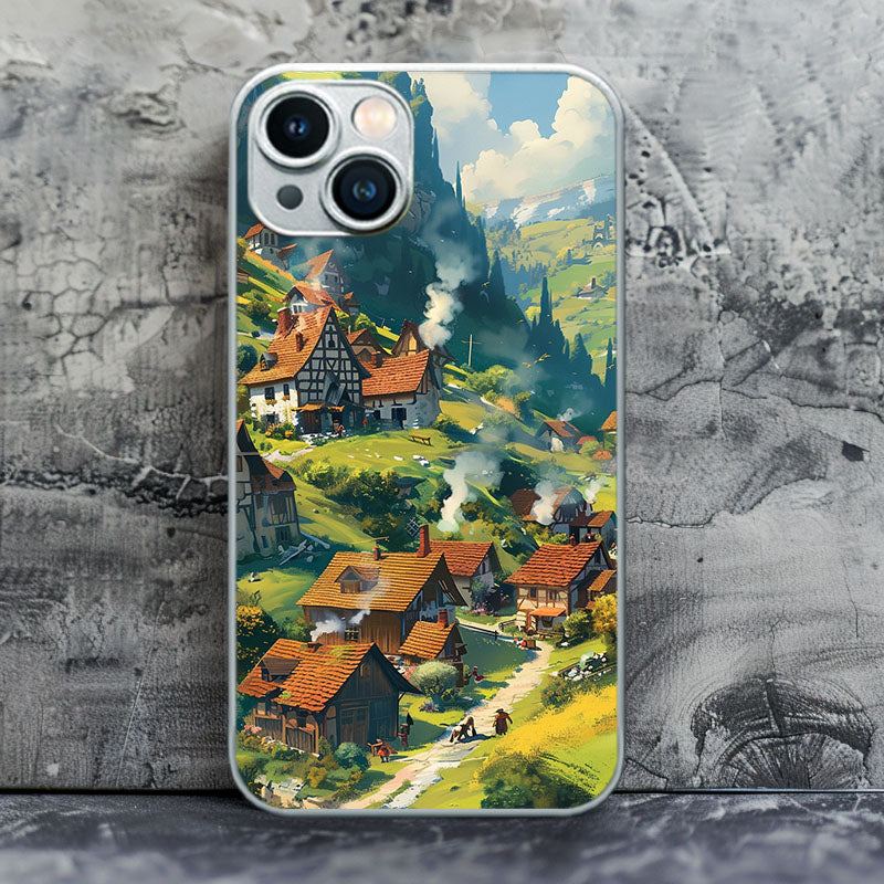 "OilVistaVillage" Special Designed Glass Material iPhone Case