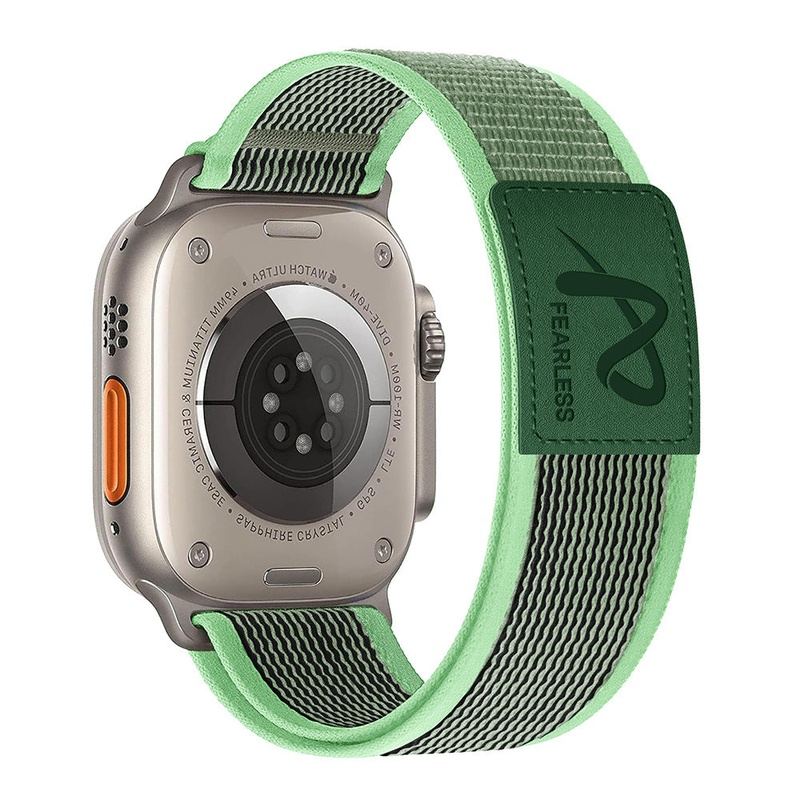 Outdoor Leather Label Nylon Band For Apple Watch