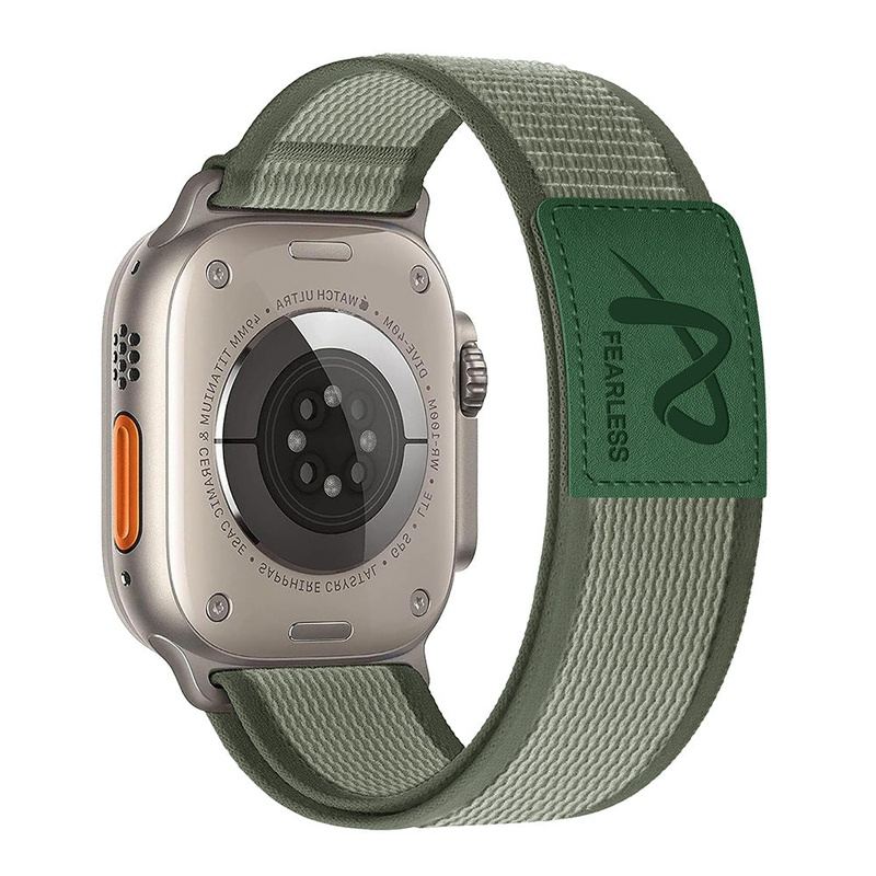 Outdoor Leather Label Nylon Band For Apple Watch