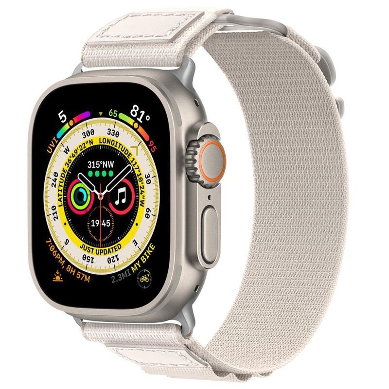 "Outdoor Strap" Alpine Nylon Sport Loop with Leather for Apple Watch