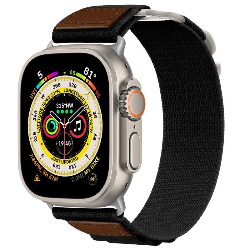 "Outdoor Strap" Alpine Nylon Sport Loop with Leather for Apple Watch