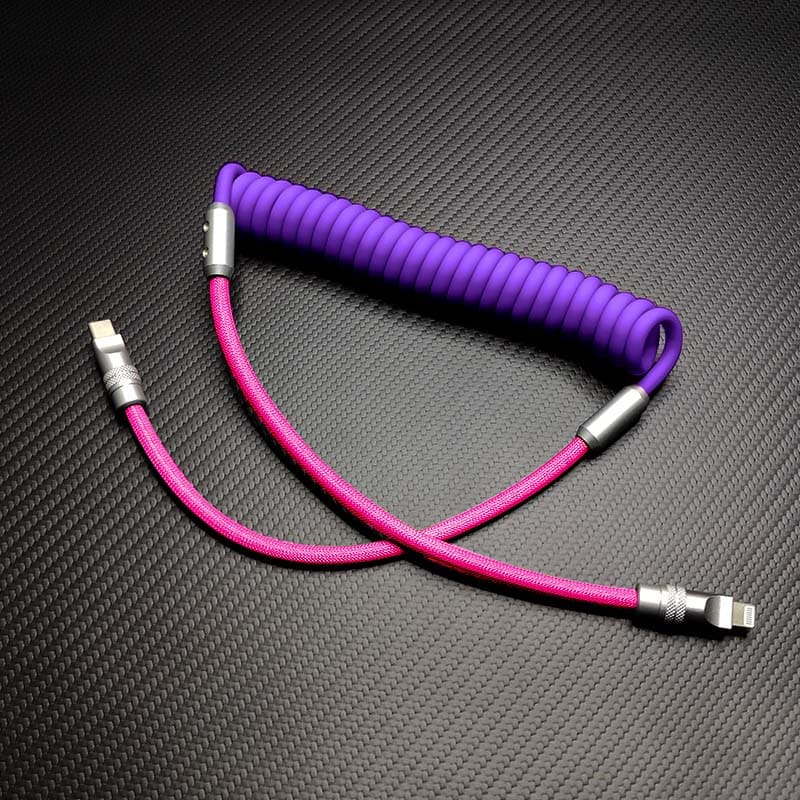 "Colorblock Chubby" Spring Braided Silicone Charge Cable