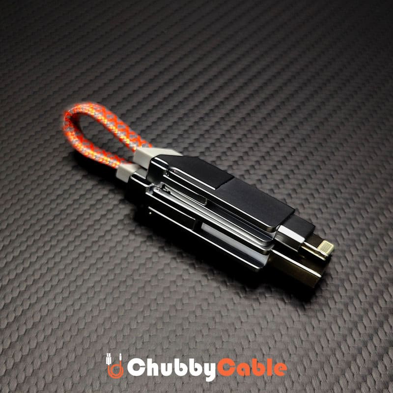 "Portable Chubby" 6-In-1 100W Keychain Fast Charging Cable