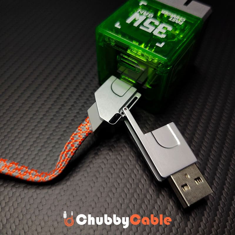 "Portable Chubby" 6-In-1 100W Keychain Fast Charging Cable