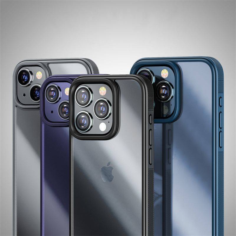 Pure Colour Transparent Soft Edge iPhone Case- With Built-in Lens Protector