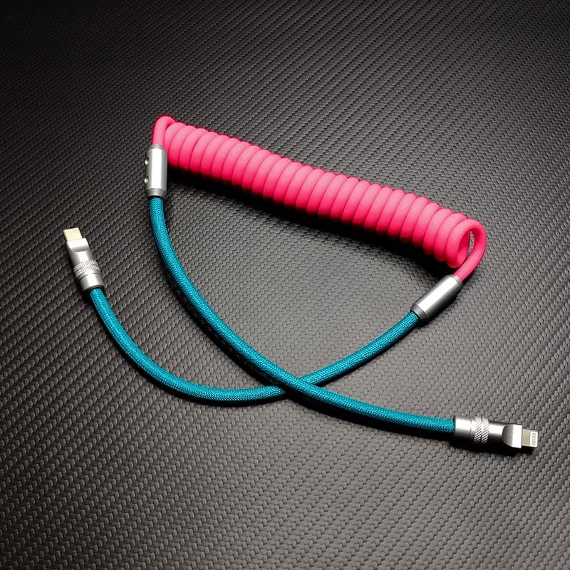 "Colorblock Chubby" Spring Braided Silicone Charge Cable