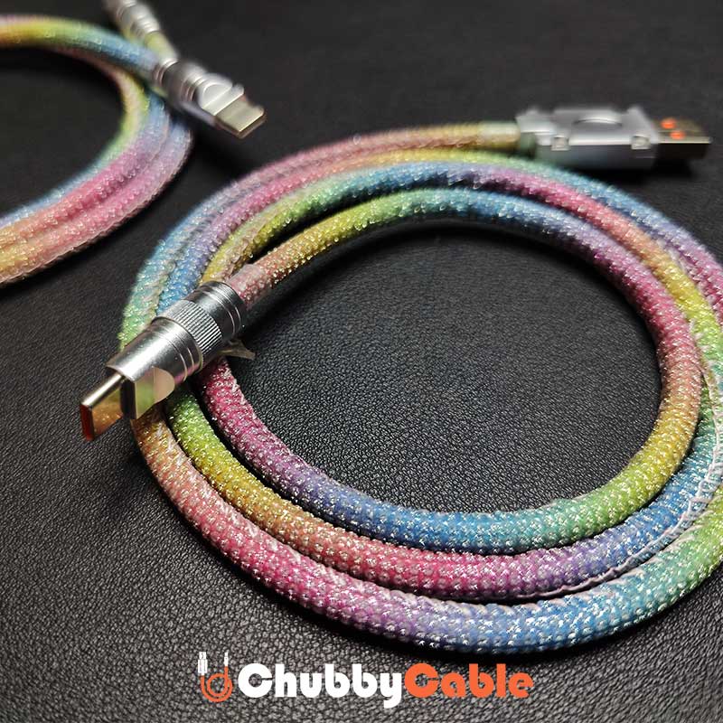 "Rainbow Chubby" Diamond-Encrusted Fast Charging Cable