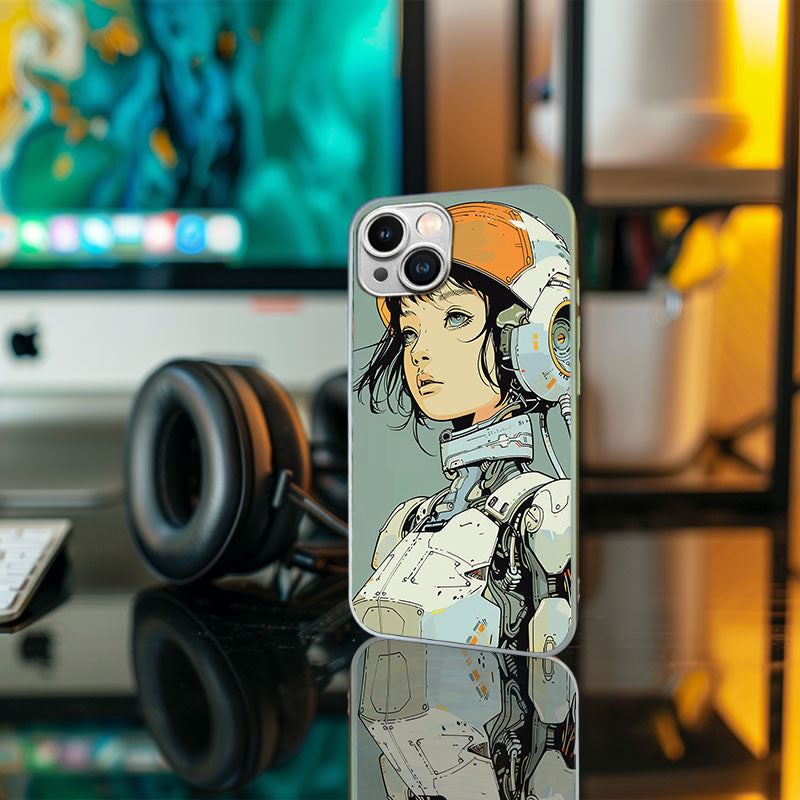 "RoboRose SteelCore" Special Designed Glass Material iPhone Case