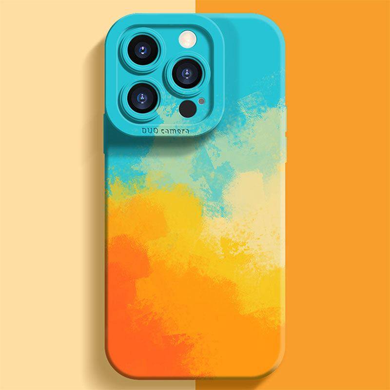 "Colorful Watercolor" Silicone Full Cover Bumper Protective iPhone Case