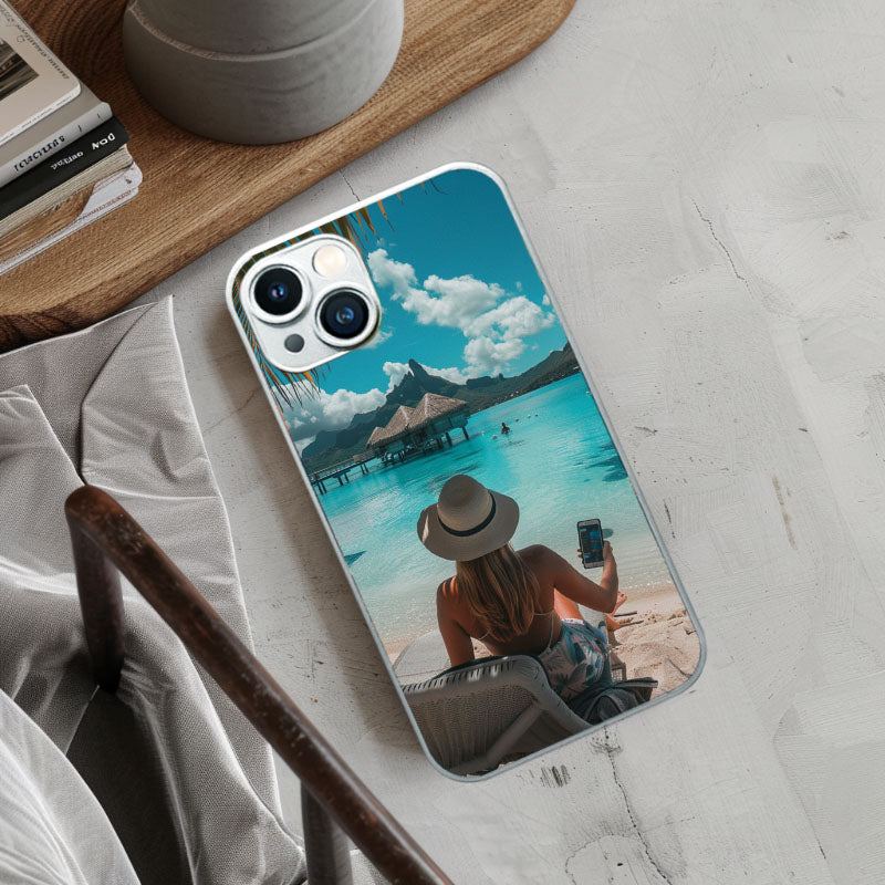 "SeasideSerenity" Special Designed Glass Material iPhone Case