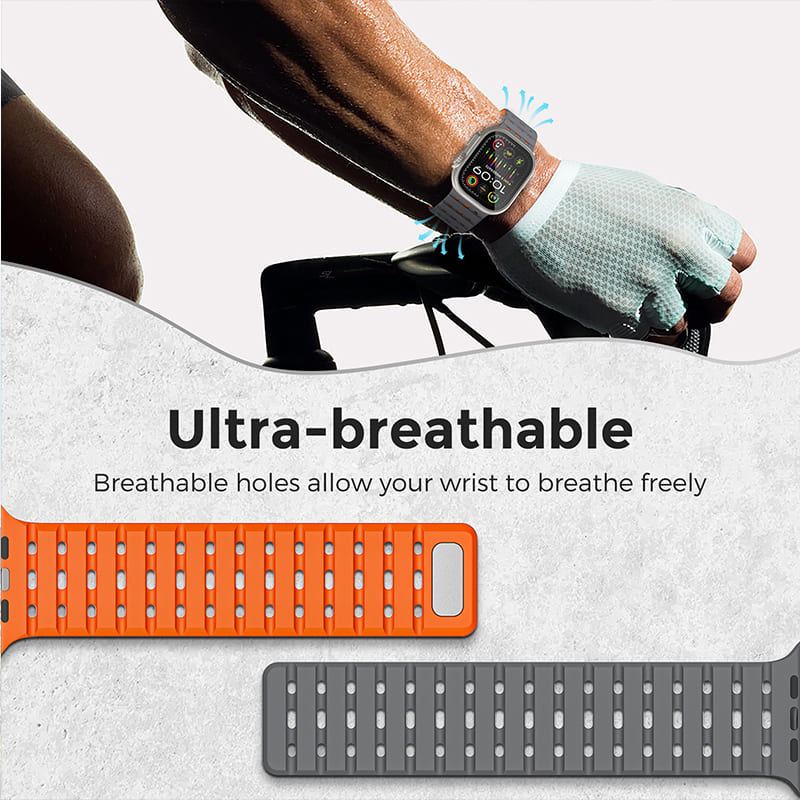 Sports Breathable Silicone Magnetic Band for Apple Watch