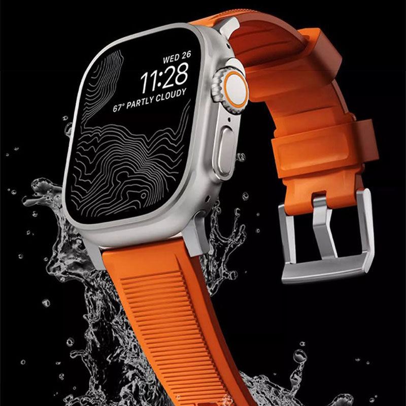 "Sports Horizontal Stripes" Silicone Waterproof Apple Watch Strap