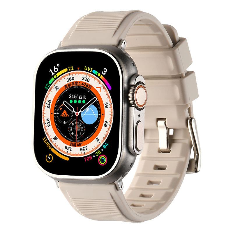 "Sports Horizontal Stripes" Silicone Waterproof Apple Watch Strap