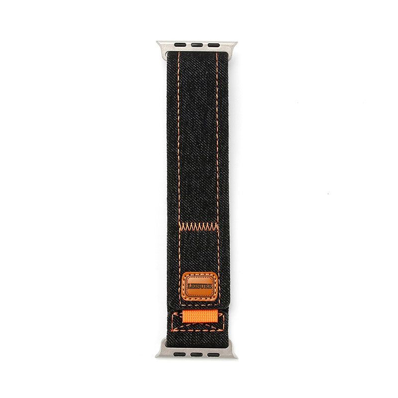 "Sporty Denim" Canvas Woven Velcro Band For Apple Watch