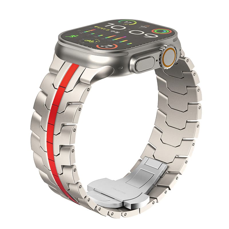 Stainless Steel Band with Butterfly Clasp for Apple Watch