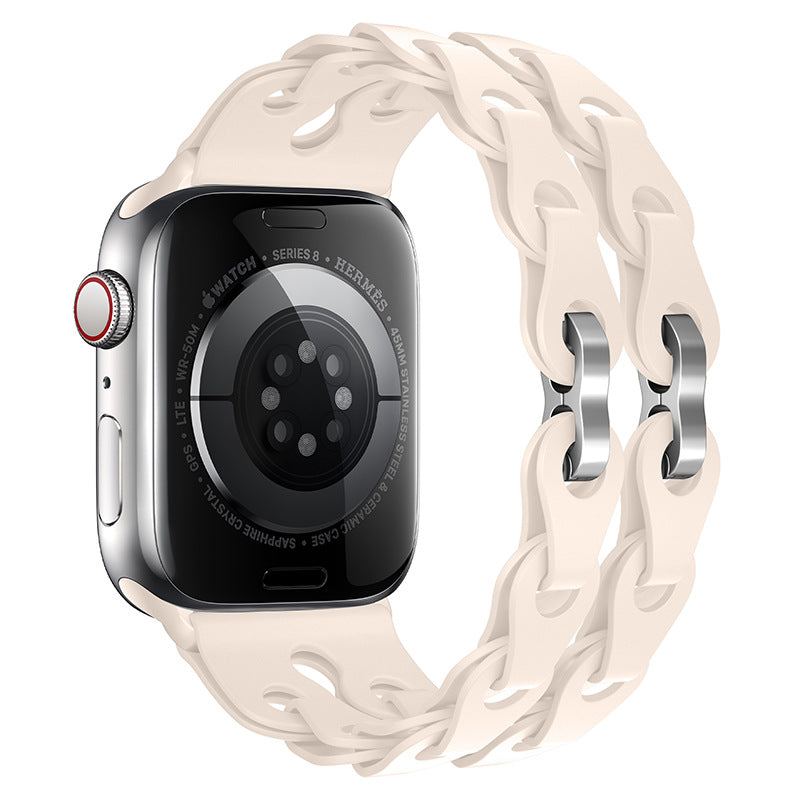 "Streamlined Elegance" Hollow Loop Buckle Silicone Band For Apple Watch