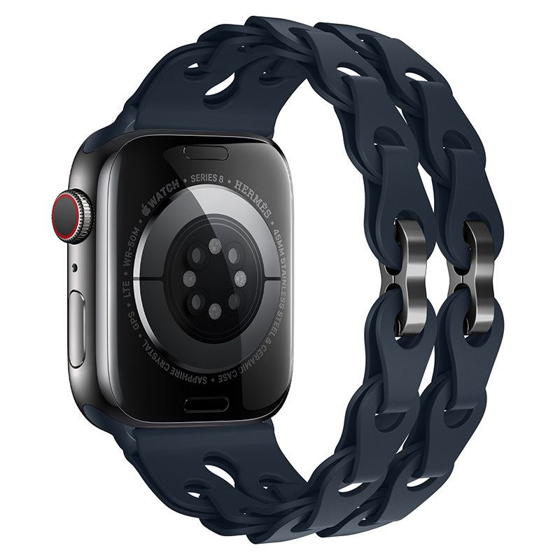 "Streamlined Elegance" Hollow Loop Buckle Silicone Band For Apple Watch