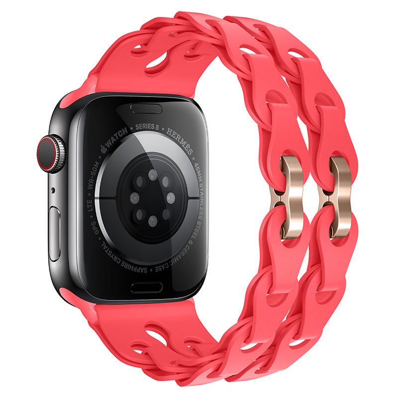 "Streamlined Elegance" Hollow Loop Buckle Silicone Band For Apple Watch