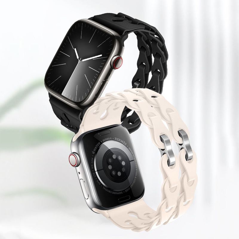 "Streamlined Elegance" Hollow Loop Buckle Silicone Band For Apple Watch