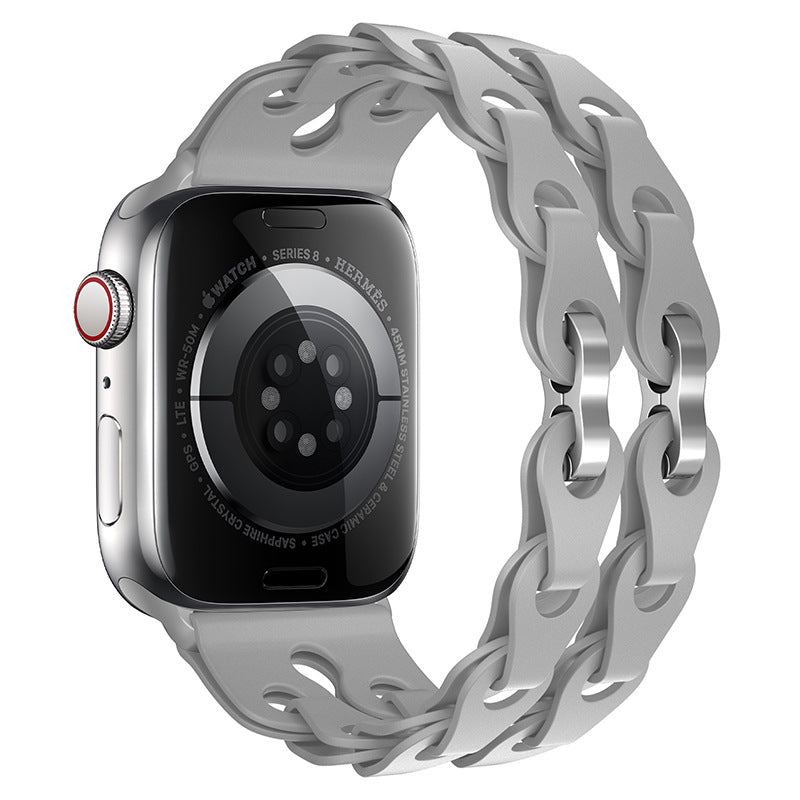 "Streamlined Elegance" Hollow Loop Buckle Silicone Band For Apple Watch