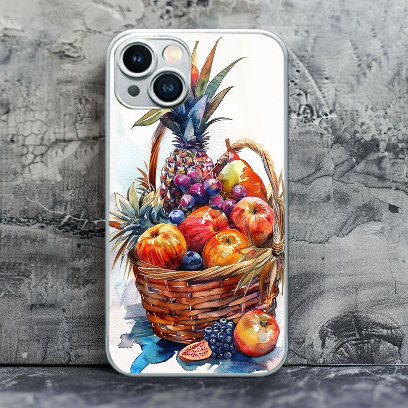 "SummerFruitBasket" Special Designed Glass Material iPhone Case