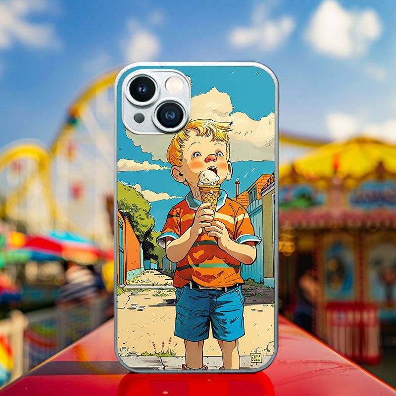 "SunnySkySnacker" Special Designed Glass Material iPhone Case