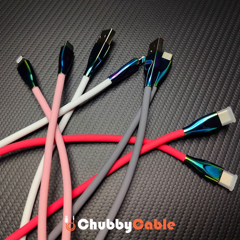 "Thin Chubby" 240W Liquid Silicone Charging Cable With Quenched Colored Connector