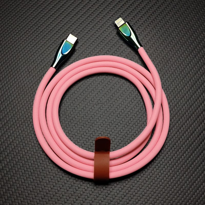 "Thin Chubby" 240W Liquid Silicone Charging Cable With Quenched Colored Connector