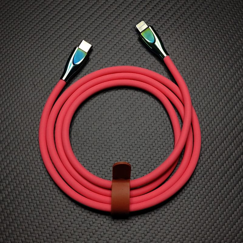 "Thin Chubby" 240W Liquid Silicone Charging Cable With Quenched Colored Connector