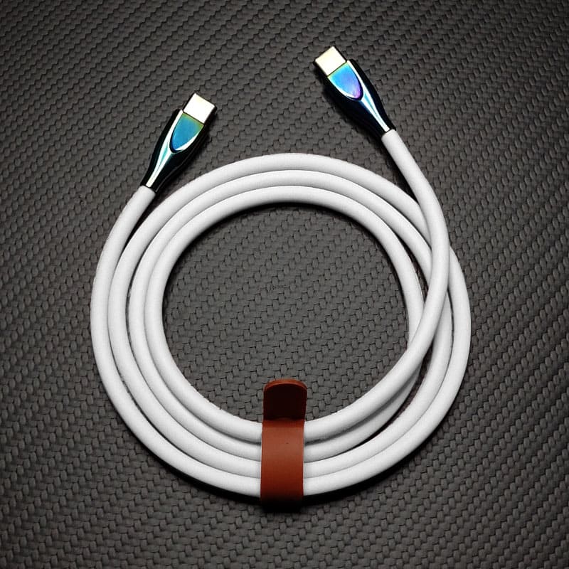 "Thin Chubby" 240W Liquid Silicone Charging Cable With Quenched Colored Connector