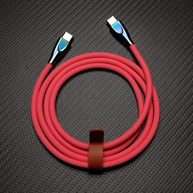 "Thin Chubby" 240W Liquid Silicone Charging Cable With Quenched Colored Connector