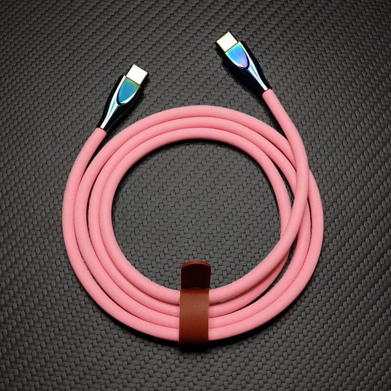 "Thin Chubby" 240W Liquid Silicone Charging Cable With Quenched Colored Connector