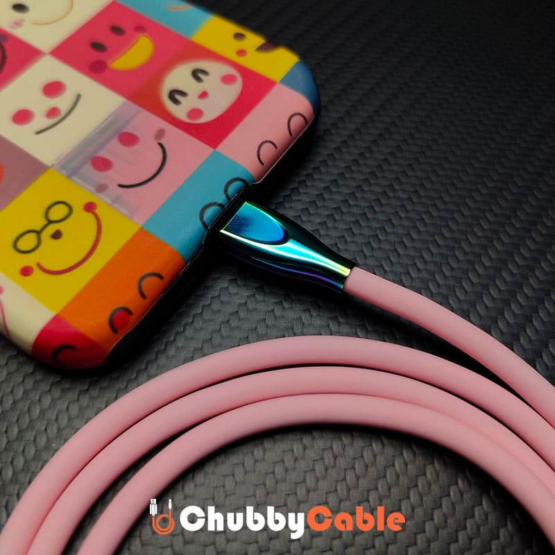 "Thin Chubby" 240W Liquid Silicone Charging Cable With Quenched Colored Connector