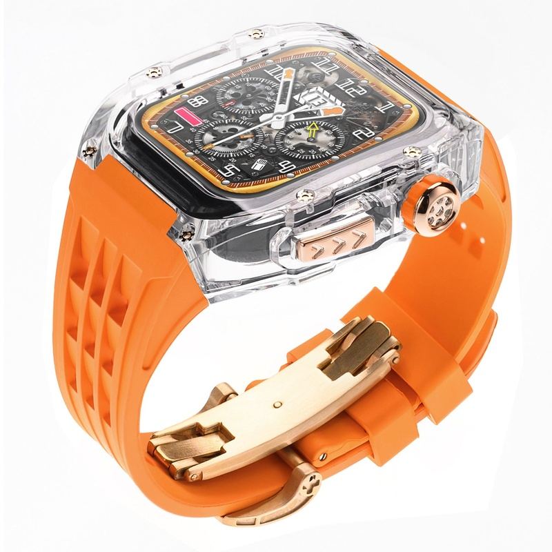 Transparent Modified Case With Butterfly Clasp For Apple Watch