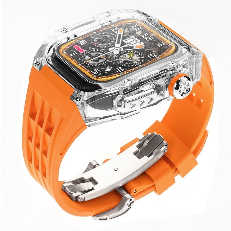 Transparent Modified Case With Butterfly Clasp For Apple Watch