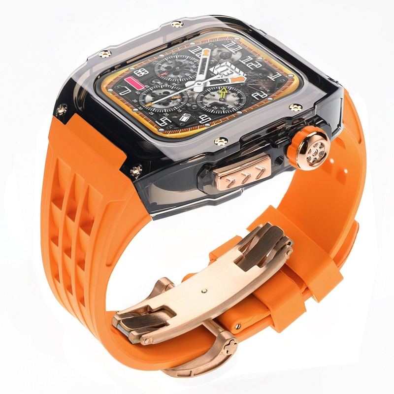 Transparent Modified Case With Butterfly Clasp For Apple Watch