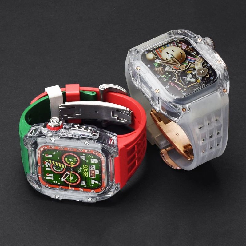 Transparent Modified Case With Butterfly Clasp For Apple Watch