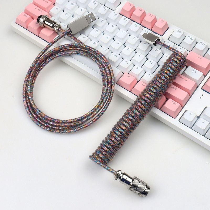 "Chubby" USB To Type C Spring Keyboard Cable