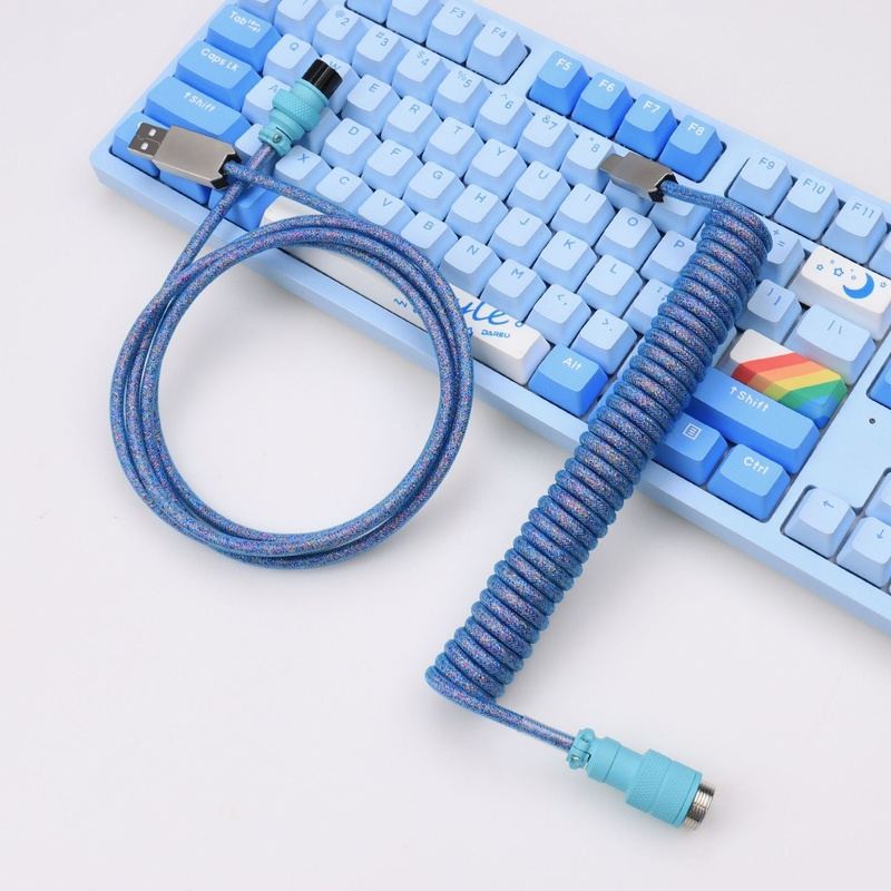 "Chubby" USB To Type C Spring Keyboard Cable