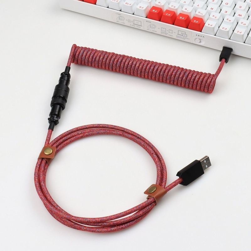 "Chubby" USB To Type C Spring Keyboard Cable