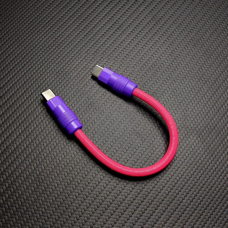 Ultra-Soft Braided 240W Color-Blocked Short Charging Cable