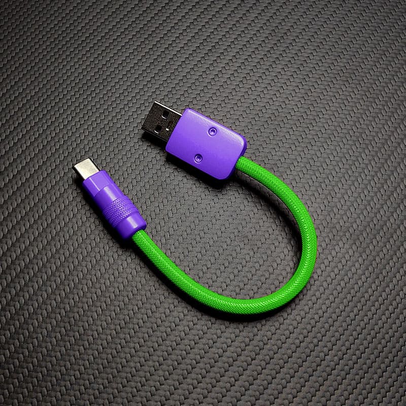 Ultra-Soft Braided 240W Color-Blocked Short Charging Cable