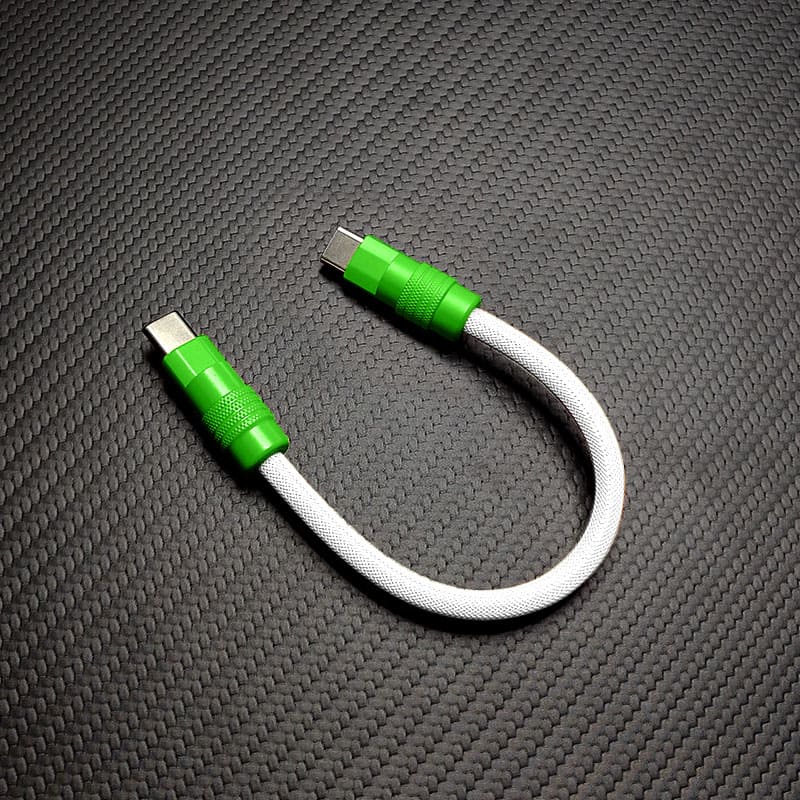 Ultra-Soft Braided 240W Color-Blocked Short Charging Cable