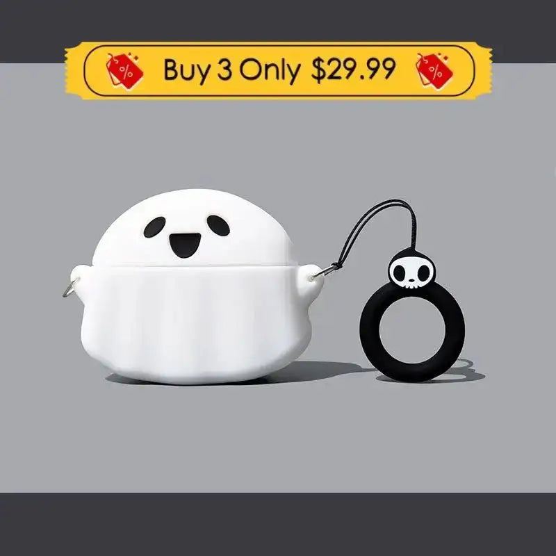 "White Ghost" Creative Silicone AirPods Case