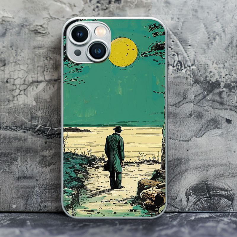 "WinterLakeGazer" Special Designed Glass Material iPhone Case