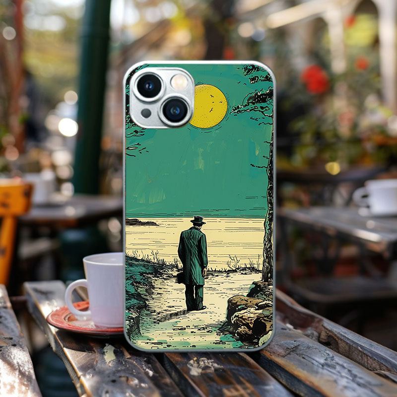 "WinterLakeGazer" Special Designed Glass Material iPhone Case