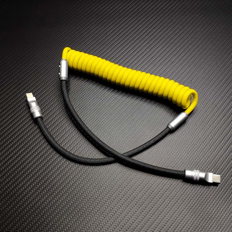 "Colorblock Chubby" Spring Braided Silicone Charge Cable