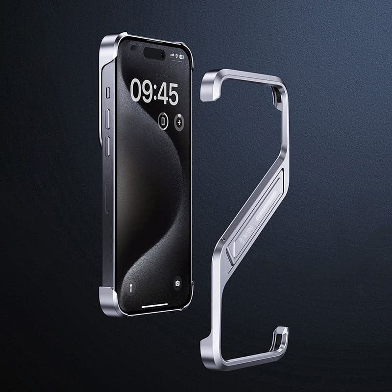 "Z" Aluminum Bezel-less Cooling Phone Case With Stand For iPhone 16