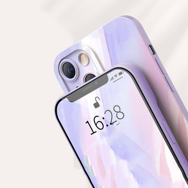 "Colorful Watercolor" Silicone Full Cover Bumper Protective iPhone Case